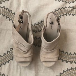 7  for all Mankind wood heels 7 1/2